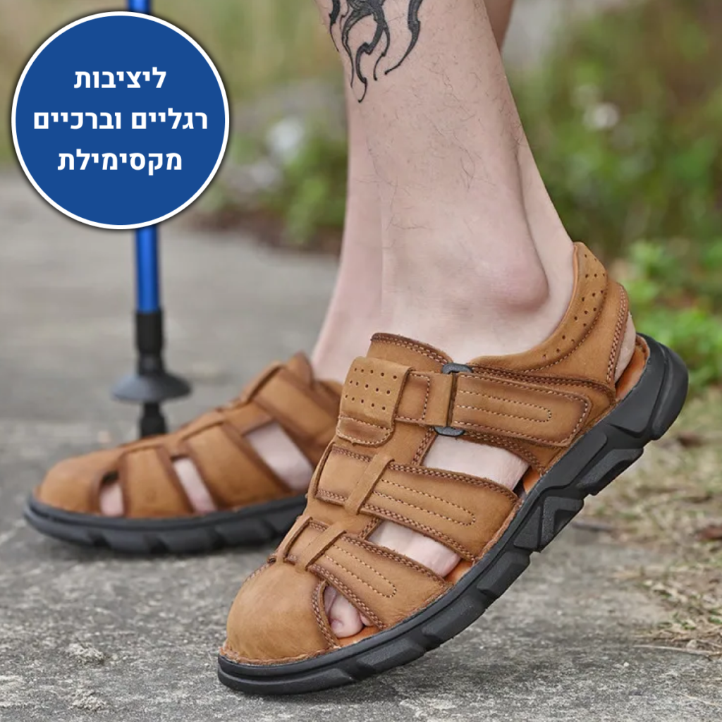 OrtoKal Open Air Pro Sandals - Orthopedic Leather Sandals for Foot Pain Relief & Travel