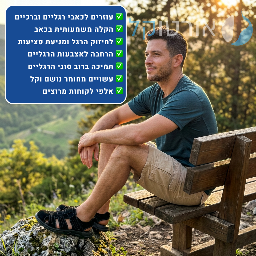 OrtoKal Open Air Pro Sandals - Orthopedic Leather Sandals for Foot Pain Relief & Travel