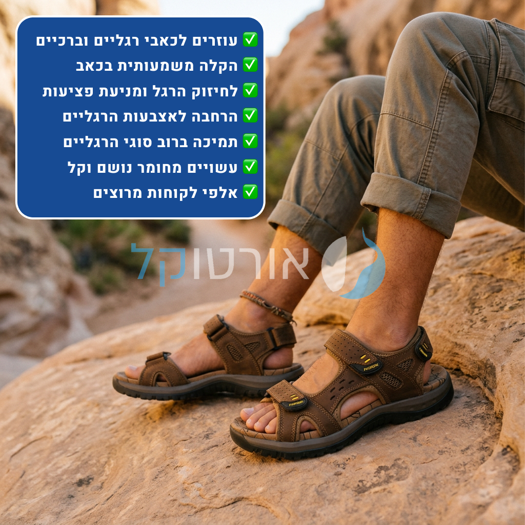 OrtoKal Adventure Sandals - Orthopedic Leather Sandals for Foot Pain Relief & Travel