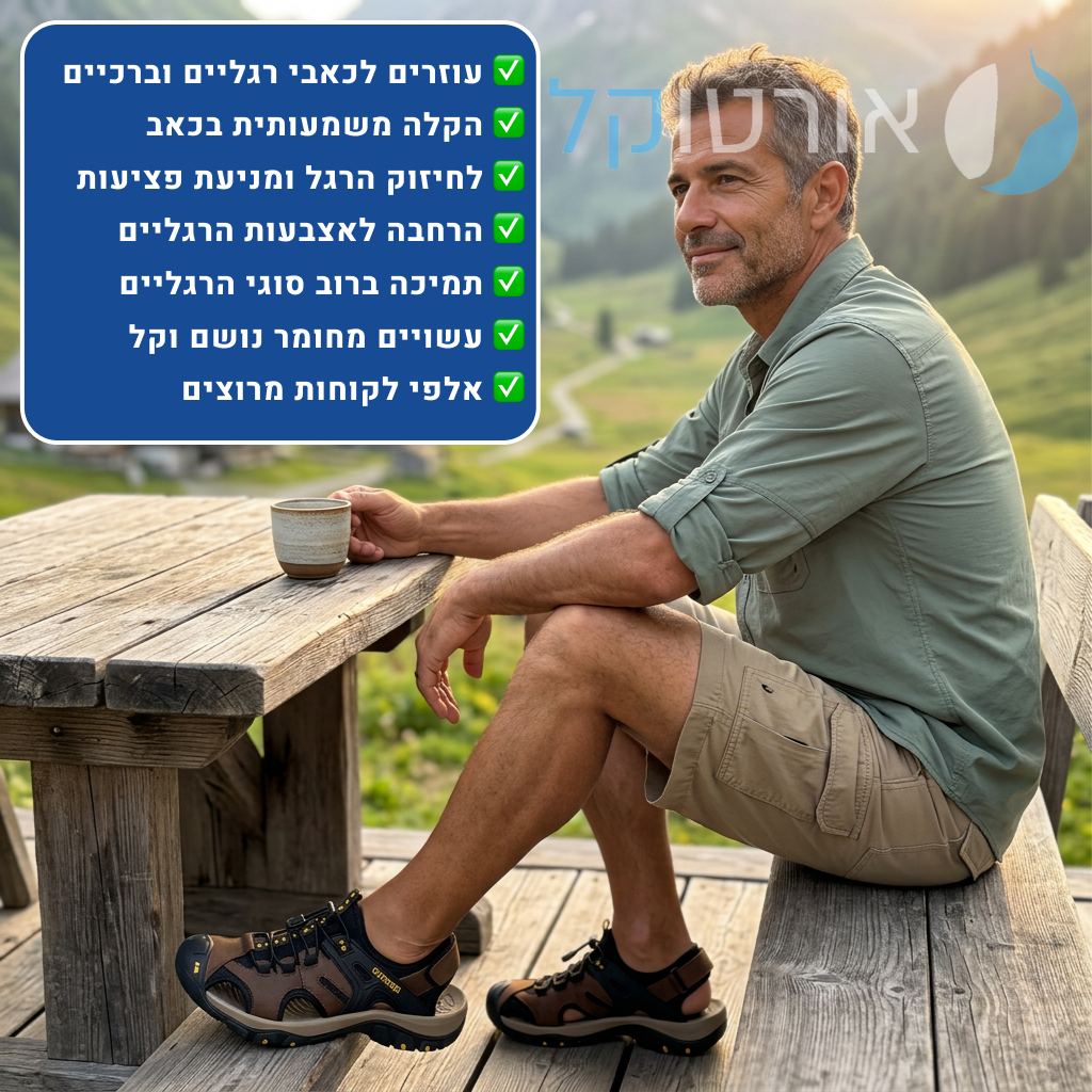 OrtoKal Pro Traveler Sandals - Orthopedic Leather Sandals for Foot Pain Relief & Travel