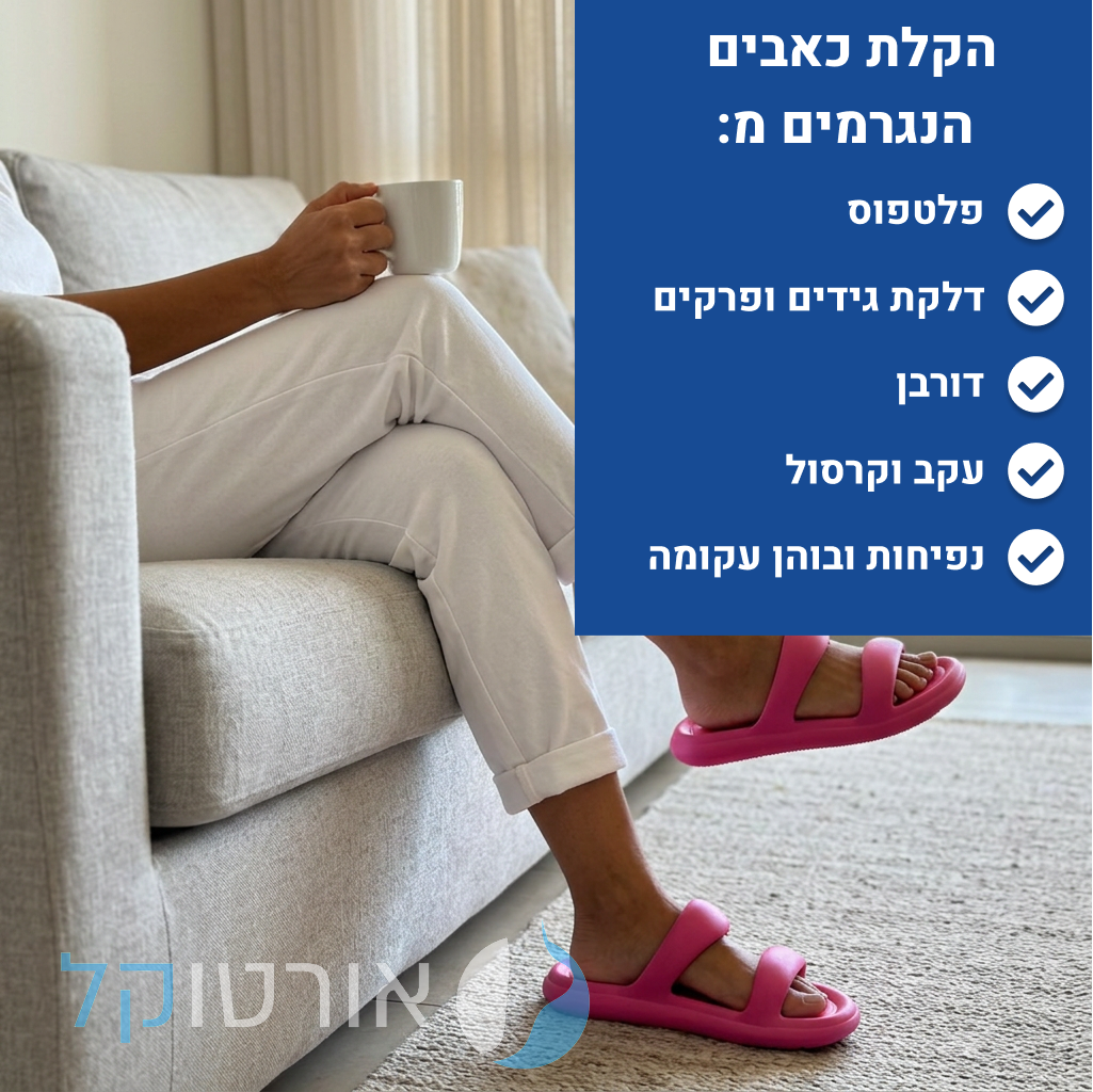 OrtoKal Fluffy Deluxe - Orthopedic Slides for Foot Pain Relief