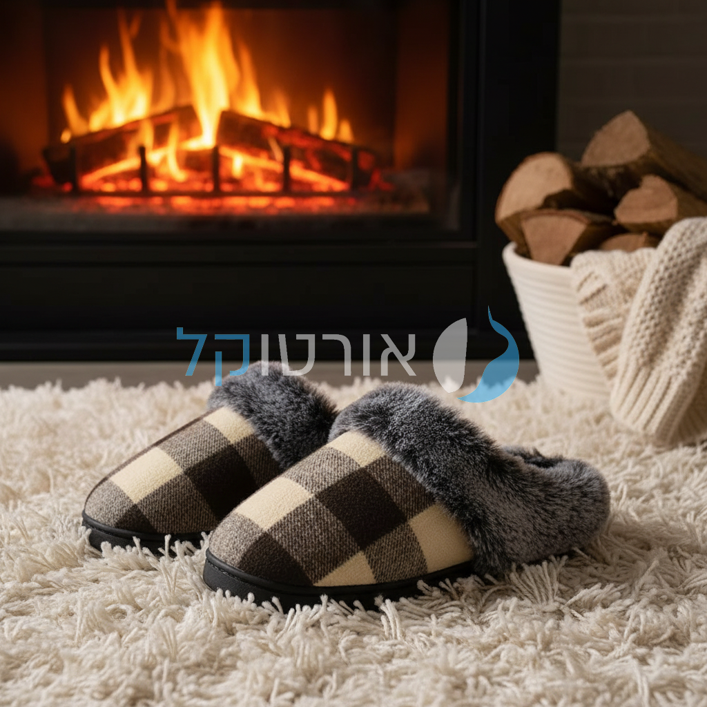 OrtoKal Retro Home - Orthopedic Winter House Shoes for Pain Relief & Warmth