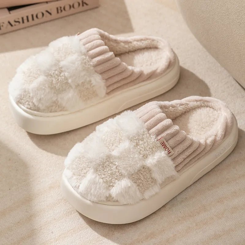 OrtoKal Knit Home - Knitted Fur-Lined House Shoes for a Warm, Pain-Free Winter